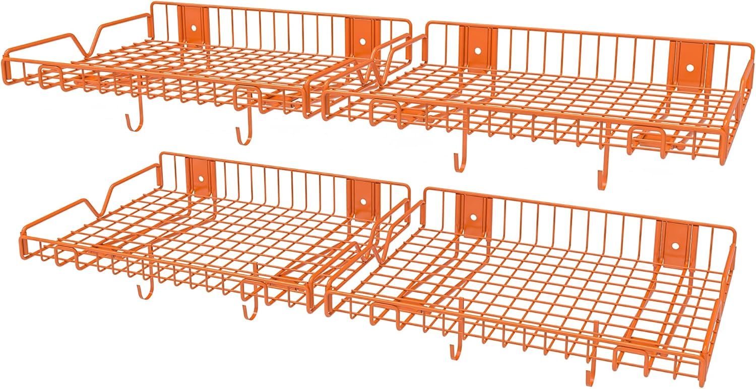 4 Pack Wall Mounted Shelves, Garage Wire Shelf, Heavy Duty Hanging