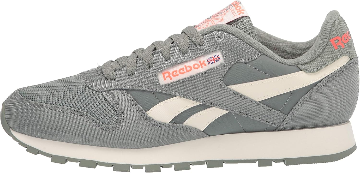 Reebok Men's Classic Leather Sneakers Harmony Green/Classic White/Orange Flare 10.5 Women/9 Men