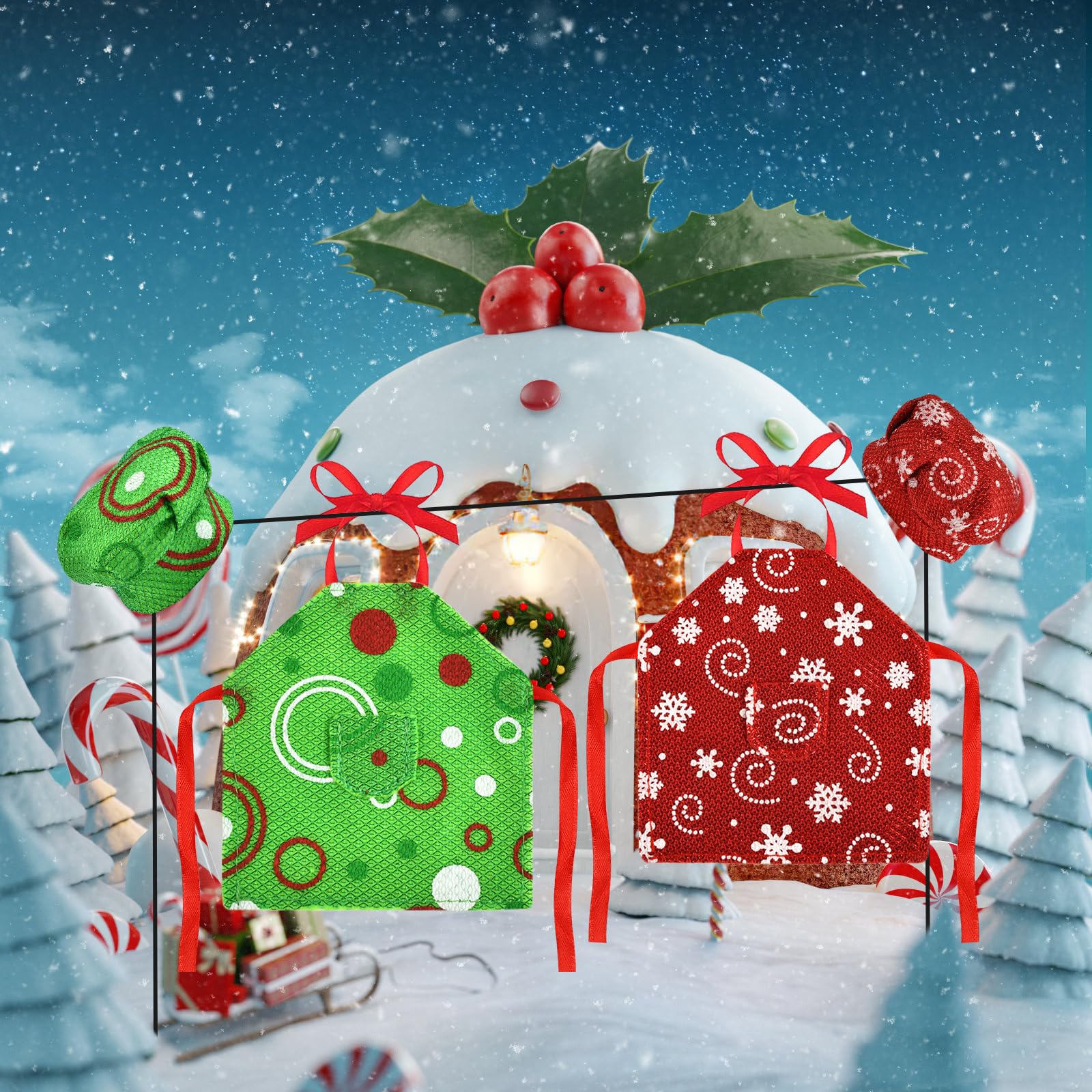 Kit Lutin Farceur Noël 22 Pièces - Accessoires Miniatures Maison De Poupée 1:12 Pour Décoration Festive Et Créative