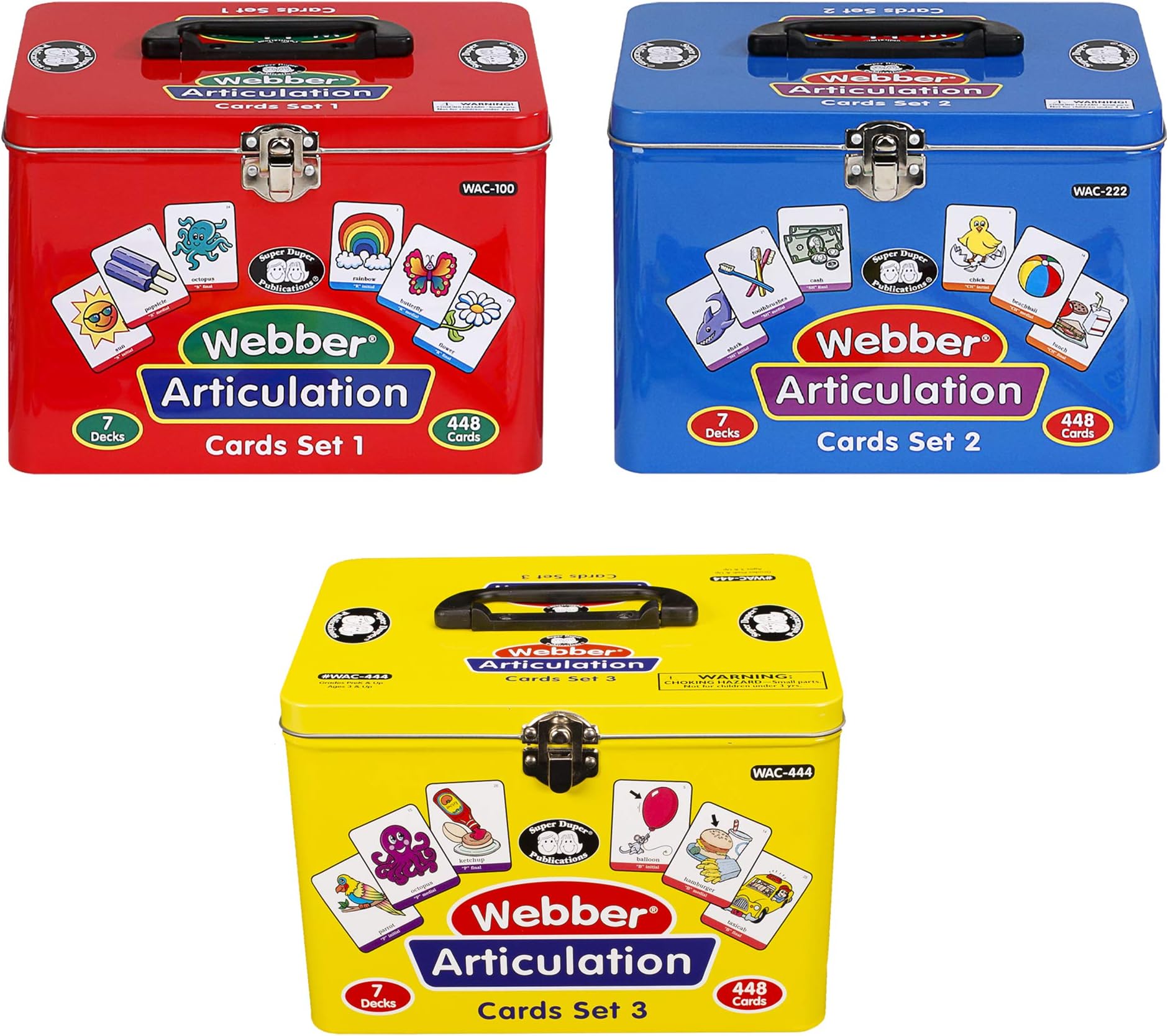 Super Duper Publications | Webber® Articulation Card Decks Sets1, 2, & 3 | Educational Learning Resource for Children | Flashcards for Speech Therapy