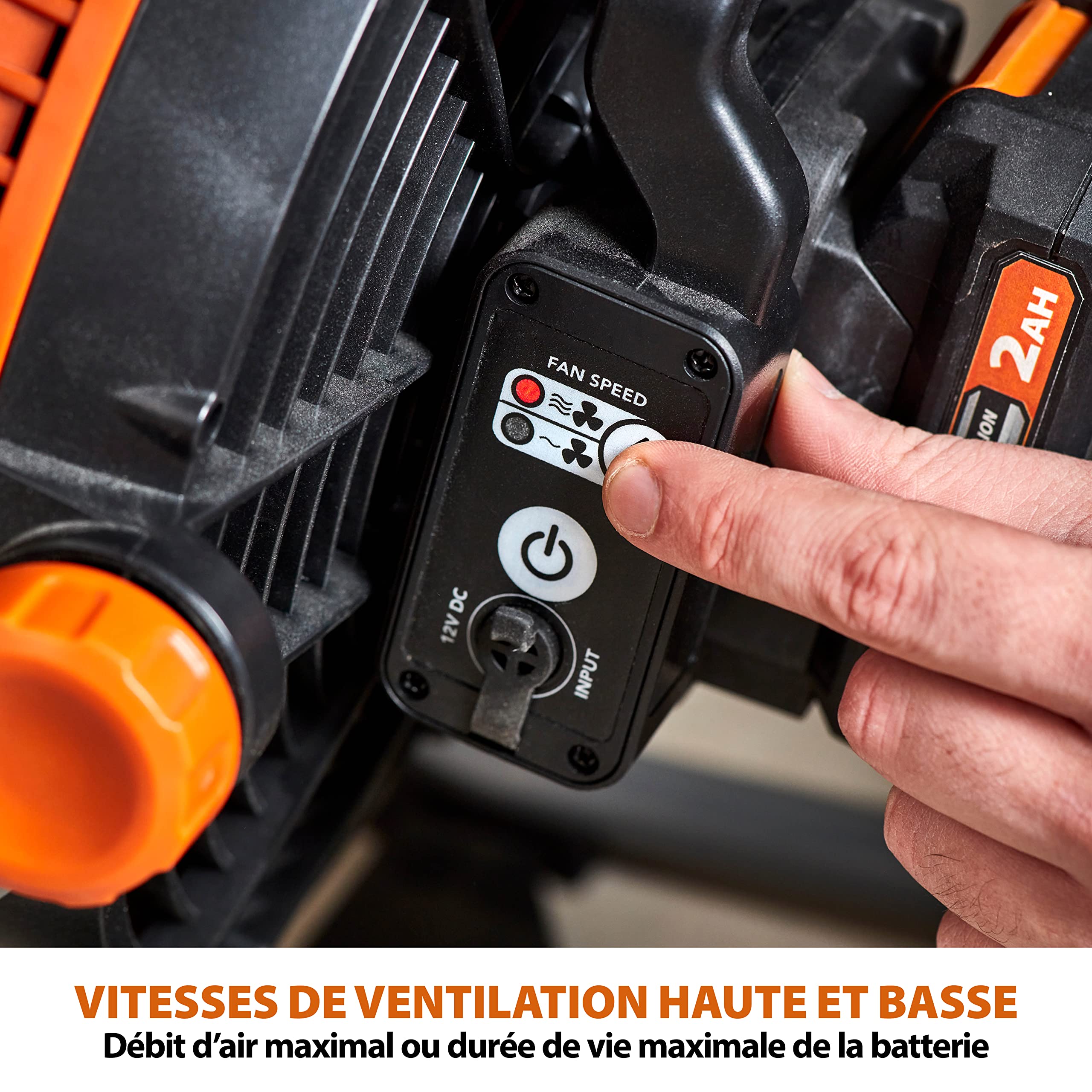 Evolution Power Tools R240FAN-Li 240 mm - Ventilateur de travail portable sans fil - Rafraîchissement silencieux, compact, puissant? rotation réglable à 360⁰, 18 v Li-Ion. Batterie non incluse.