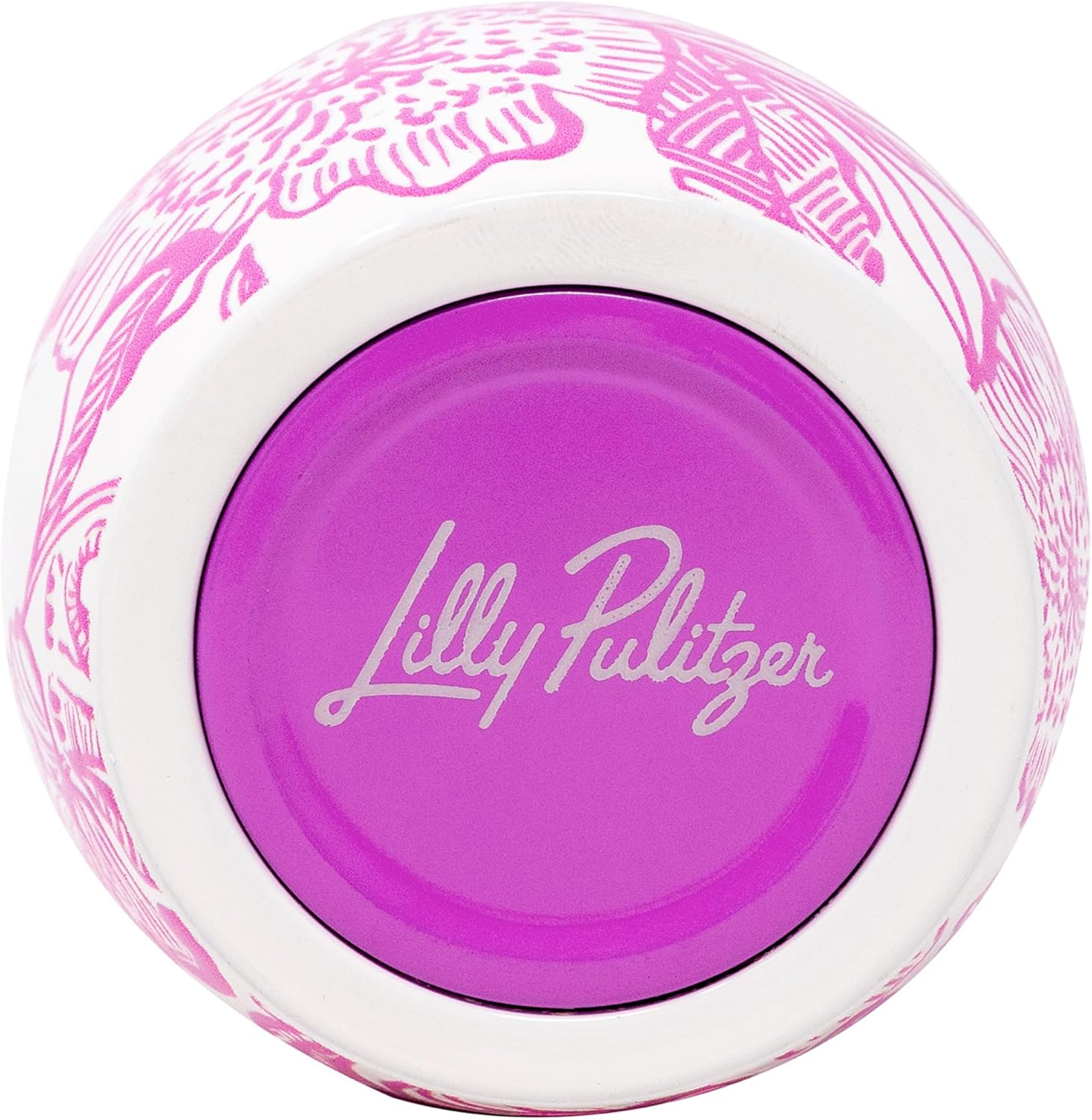 Lilly Pulitzer 10 Oz Stemless Champagne Flute, Small Stainless Steel Tumbler with Lid, Double Wall Insulated Metal Cup (Unforgettable Pink) - Image 2