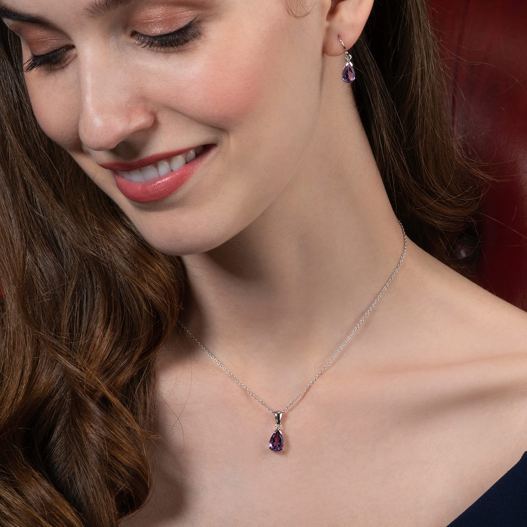namana Collar de plata de ley 925 para mujer con piedras semipreciosas, collar de piedras preciosas naturales para mujer, collar con colgante de plata 925 para mujer con piedras naturales en forma de