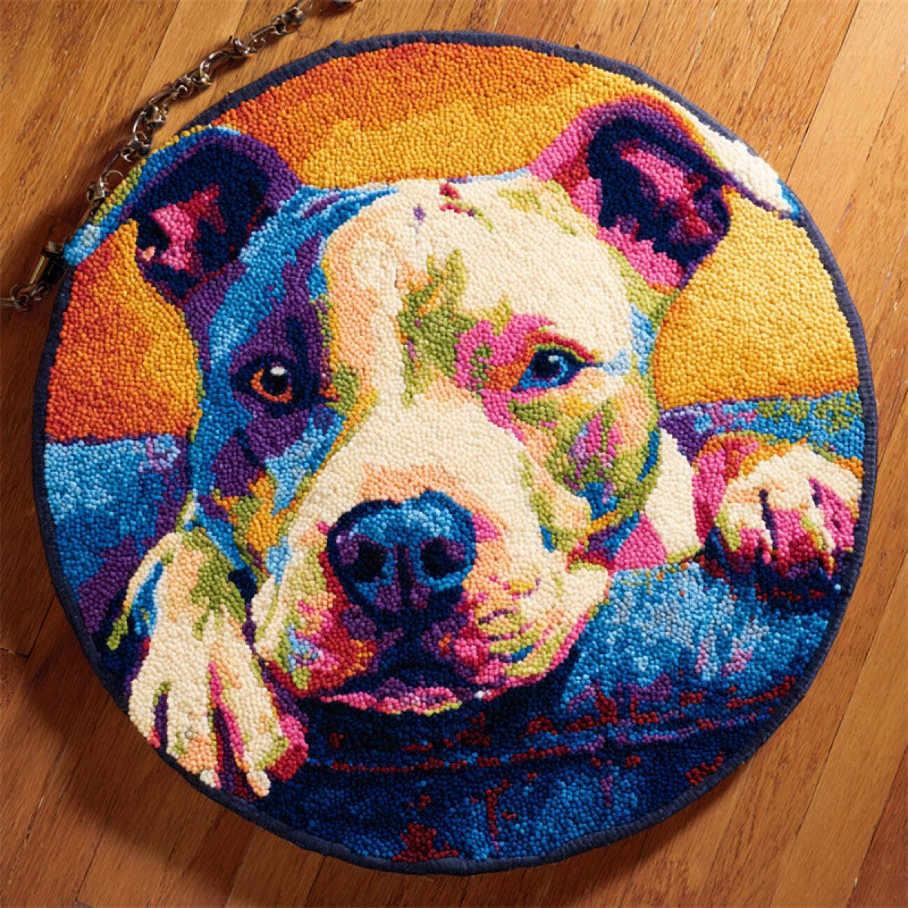Kitquiver L Rug Atch Hook Craft Kits Colorfu Bulldog 80X80cm