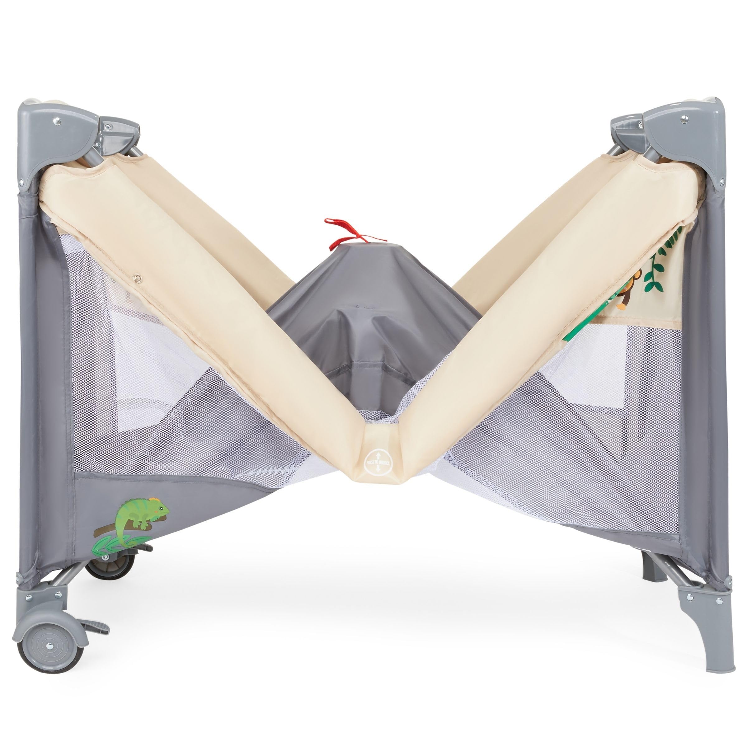 Moby-System Lettino da Viaggio 2 in 1 per Neonati e Bambini - Materasso Regolabile a 2 Livelli (0-36 mesi, Fino a 25 kg) con Zanzariera e Borsa da Trasporto