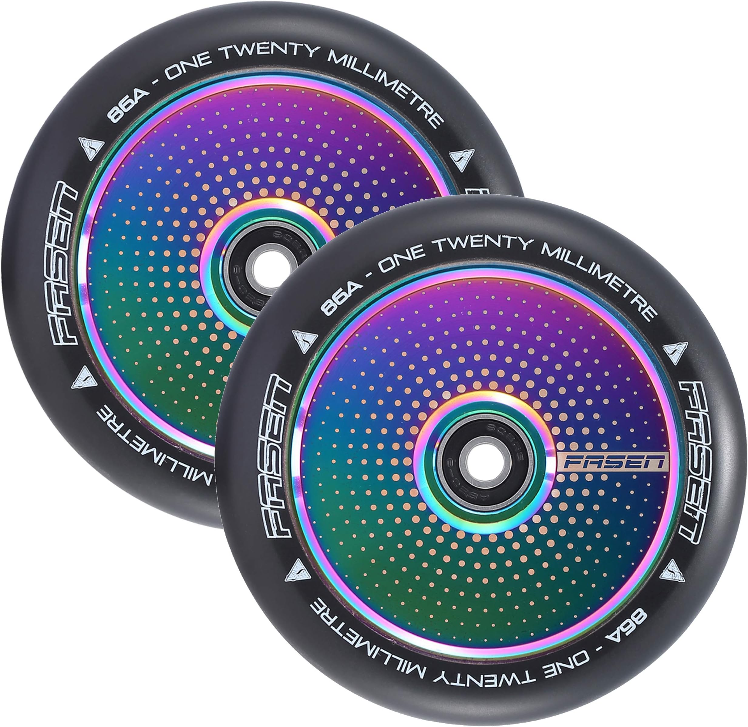 120mm Hollowcore Hypno Wheels - Dot Oil Slick | PAIR