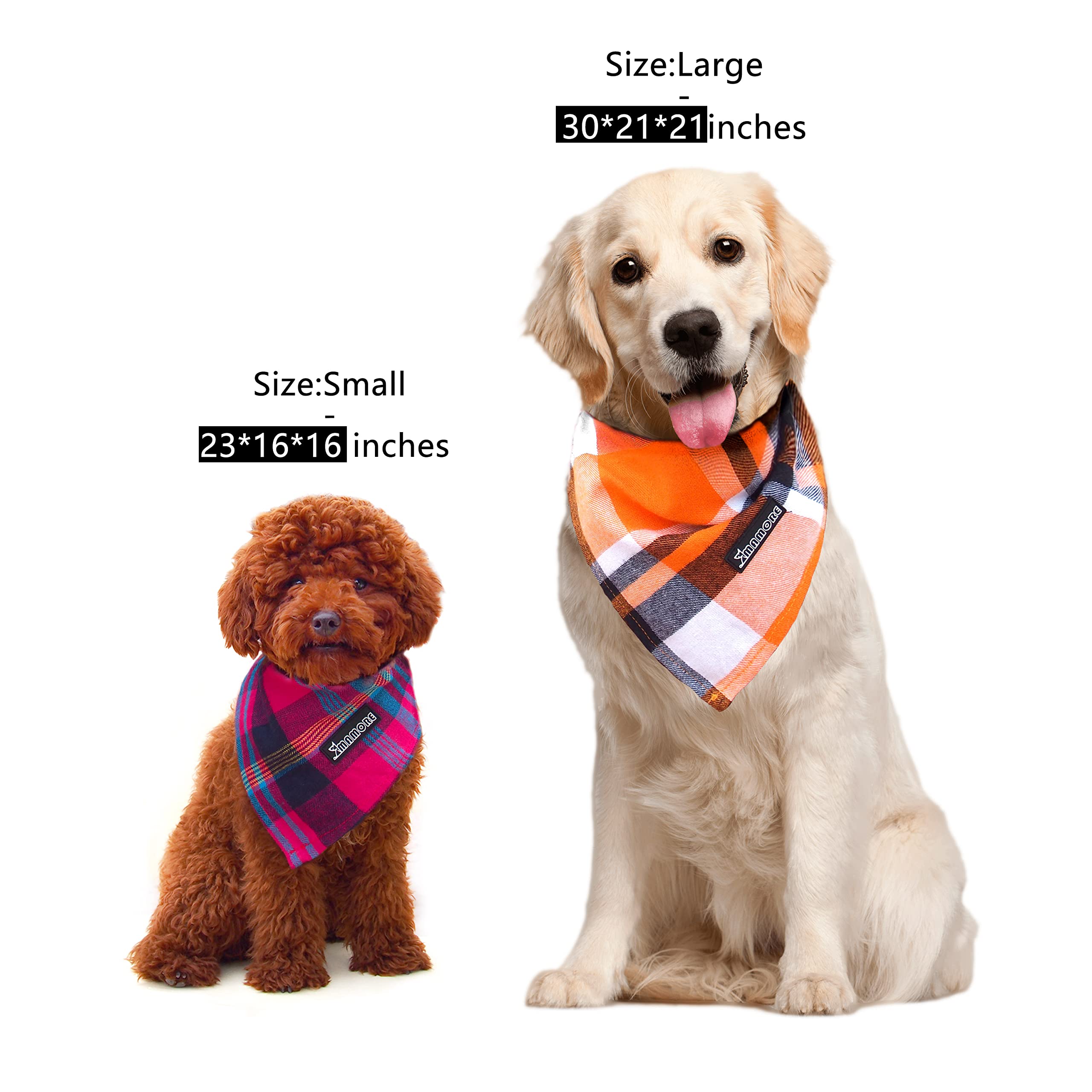 MAMORE Hunde-Halstuch Halsband – Kariert, Verstellbar, Waschbar, Rot/weiß, Größe S