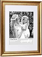 Vista 2 de Yaetm Portarretratos dorado de 11 x 14 pulgadas con paspartú para juego de 4 piezas de 8 x 10 pulgadas, moldura de 1.4 pulgadas de ancho y marco