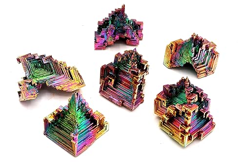 Miniatura 2 de Muestra de piedra de cristal de bismuto arcoíris para colección, decoración, envoltura de alambre, Wicca, Reiki, curación energética al 99,99%