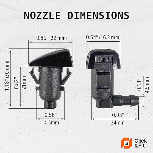 Miniatura 4 de 2 boquillas de pulverización para limpiaparabrisas delantero, kit de repuesto para Ford Fusion 2008-2012, Lincoln MKZ 2008-2012, Mercury Milan