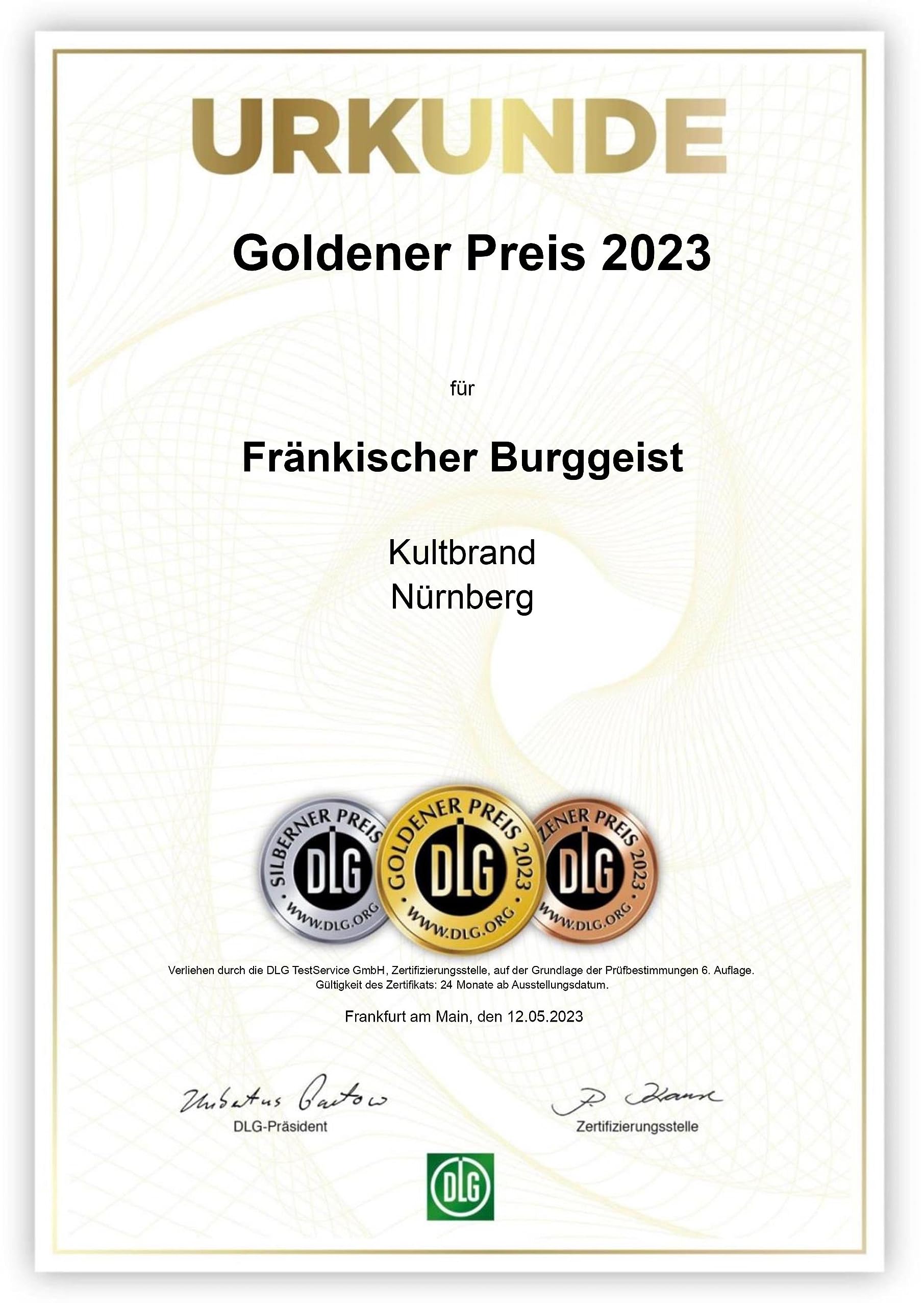 Fränkischer Burggeist ® 0,7 Liter 4 Flaschen Kultbrand DLG Gold, Nürnberg, Deutsche Qualität vom Hersteller, Kräuterlikör, Kräuterliqueur, Kräuterschnaps, Wer Hochmoorgeist mag, wird Burggeist lieben