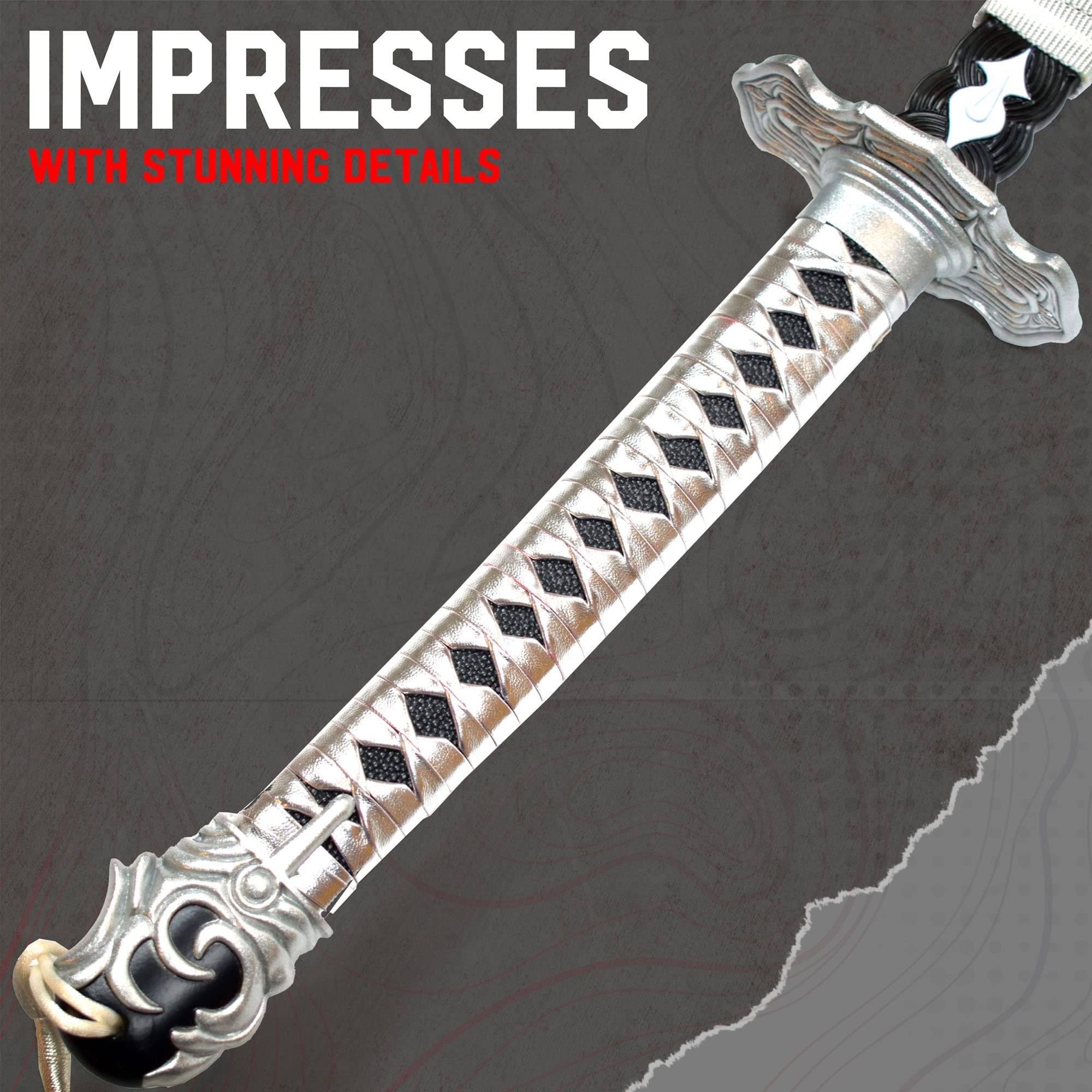 Swords and more NieR:Automata - Schwert von 2B, Virtuous Contract, Samuraischwerter, Katanaschwert aus Hartstahl mit Scheide, 124 cm, Videospiel-Schwert für Gamer & Fans