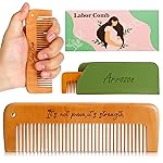 Arrozon Rectangular Labor Comb - Birthing and Delivery Essential for Pregnancy, Wooden Birth Gift for New Moms