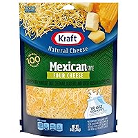 Vista 1 de Queso Kraft, mezcla de 4 quesos estilo mexicano, finamente rallado, 8 onzas