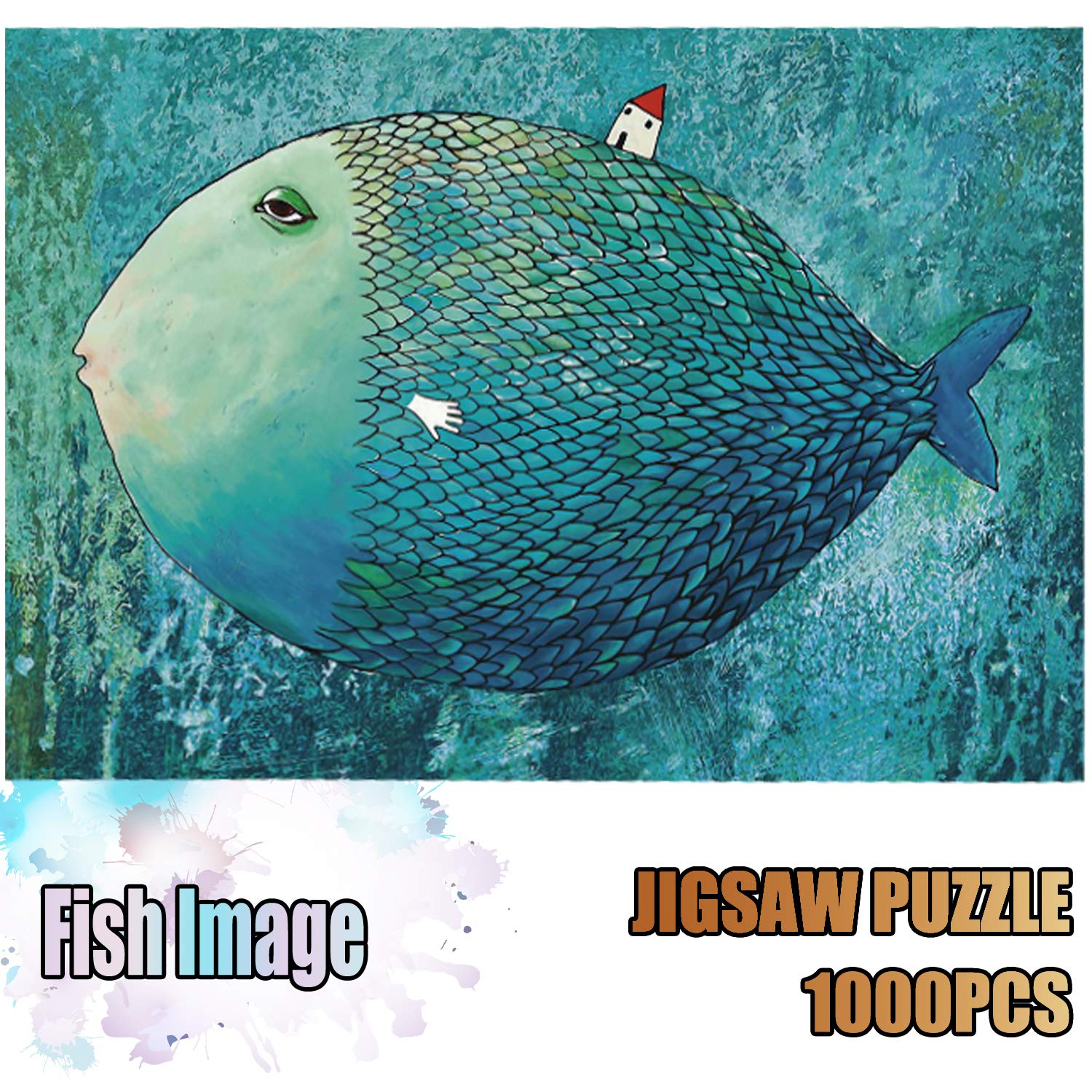 Jigsaw Puzzles 1000 Pieces for Adults Fish Image Educational Fun Game Intellectual Decompressing Interesting Puzzle