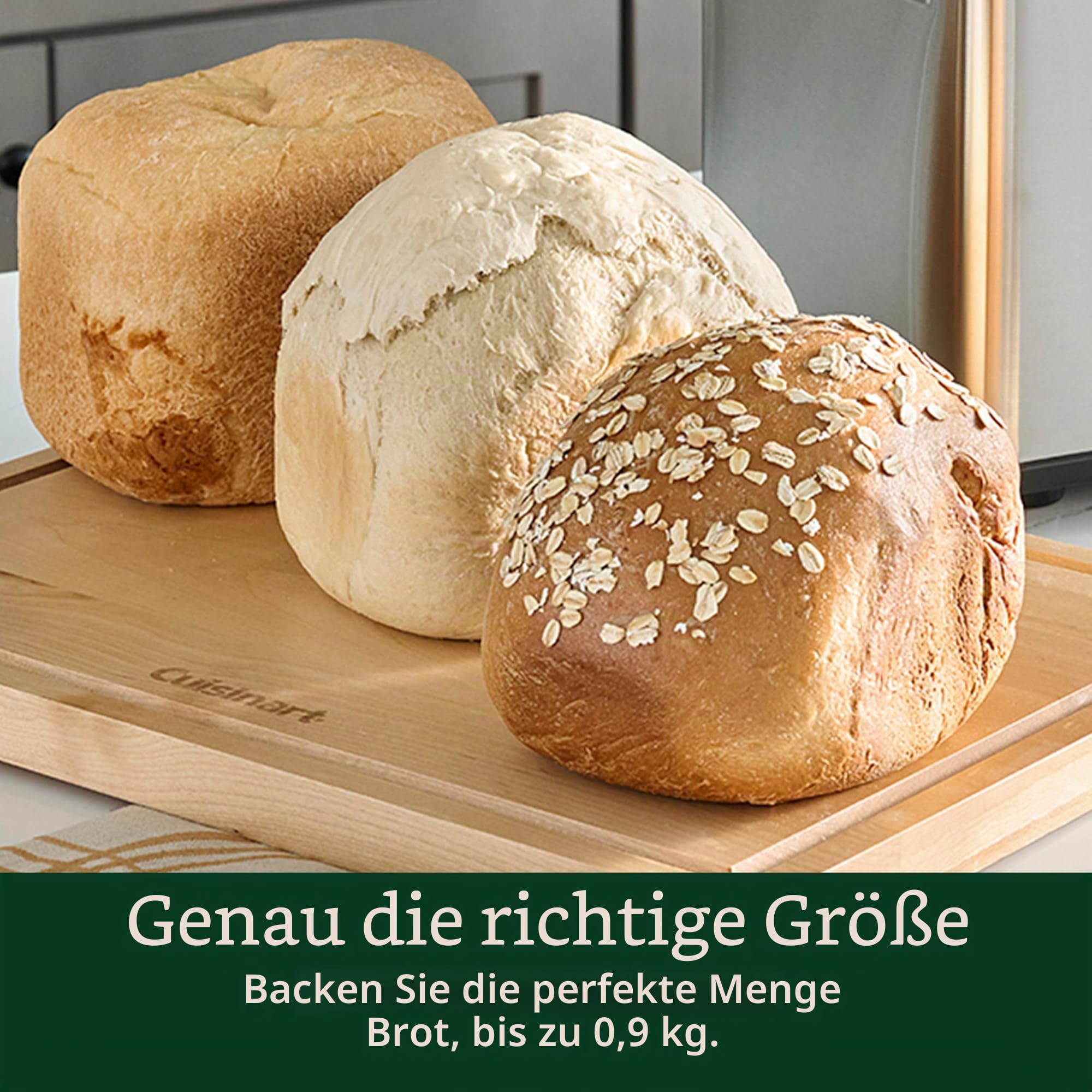 Cuisinart Brotbackmaschine, Edelstahl-Konvektionsbrotmaschine mit 16 Menüoptionen, 3 Kastengrößen bis zu 0,9 kg, 3 Krustenfarben, inklusive Messbecher, Löffel und Knethaken, CBK-210