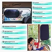 Vista 3 de kinder Fluff Sombras para Ventanas de Coche (4Pack) - La Única Sombra Solar Certificada para Ventanas de Coche para Bebés, Comprobada para Bloquear