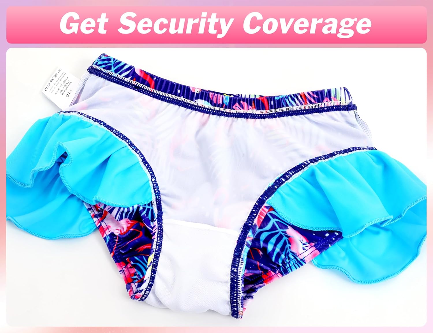 Girls Tankini Swimsuit Two Piece Bathing Suits Set Spaghetti Straps with Ruffled Hem Summer UPF 50+ Bikini Swimwear - Image 5