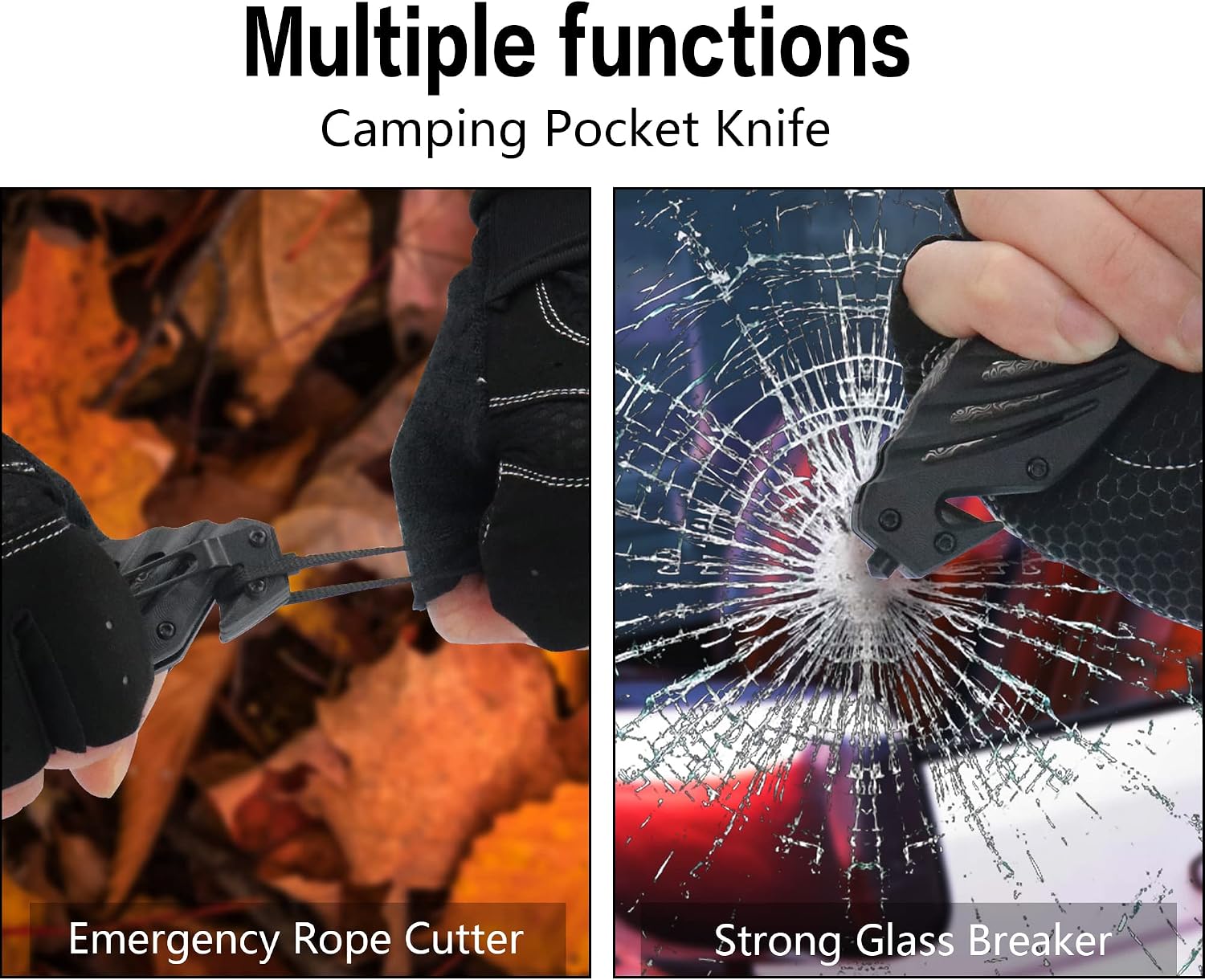 Valentine's & Birthday Gift for Men - Ultimate Pocket Folding Knife with AXIS Lock, Glass Breaker & Rope Cutter & Gift Box for Him, Husband, Boyfriend, Father - EDC, Camping & Emergency Survival Tool