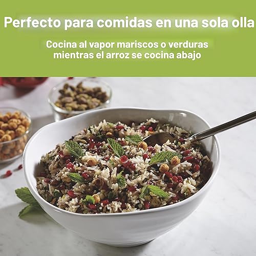 Miniatura 9 de Hamilton Beach - Olla arrocera programable digital y vaporizadora de alimentos, 8 tazas cocidas (4 en crudo) con cesta vaporizadora y de enjuague