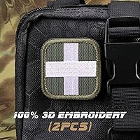 Vista 4 de LIVANS - Parche médico cruzado de moral, parche de primeros auxilios con cruz blanca médica, parches tácticos de gancho y bucle EMT, 2 paquetes