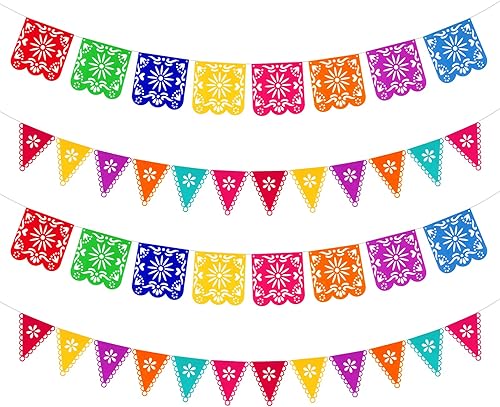 Miniatura 8 de 4 pancartas de decoración de fiesta mexicana, pancarta de fieltro para decoración del Cinco de Mayo, decoración del día de los muertos, pancarta