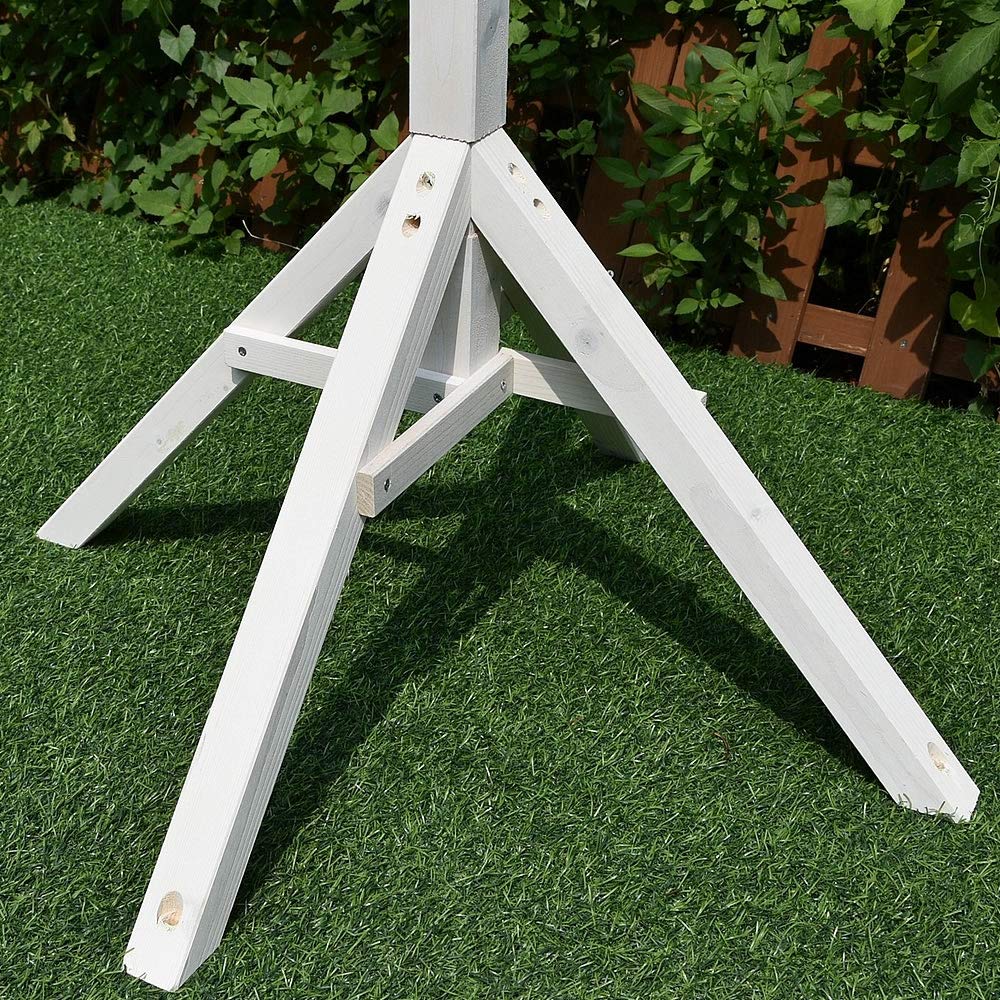 Melko Support de mangeoire à oiseaux 105 cm blanc