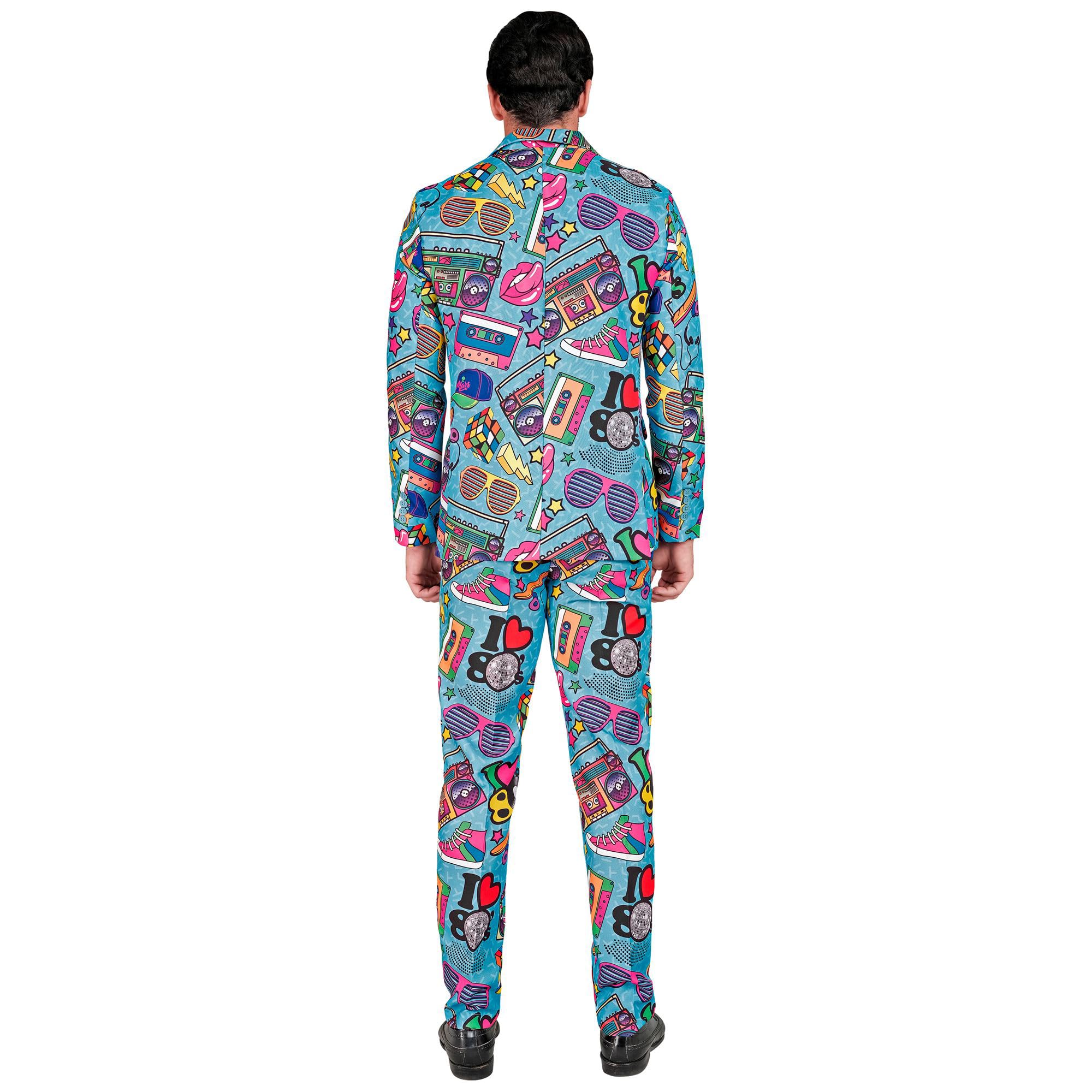W WIDMANN MILANO Party Fashion - Completo da Uomo Anni '80 | Con giacca e pantaloni, look retrò accattivante, costume per Carnevale, festival e feste a tema