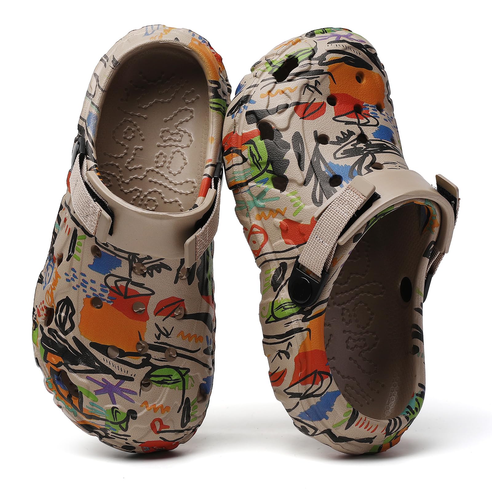 CERYTHRINA Zuecos para Hombre, Transpirables, Antideslizantes, Zapatos Casuales Estampados para Playa, Piscina, jardín y Caminatas de Verano, Sandalias Ligeras con Estilo EU 35-47