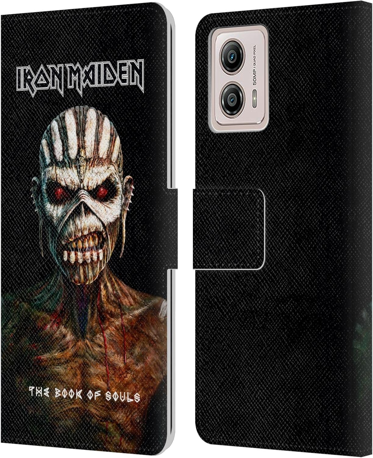 Head Case Designs Officially Licensed Iron Maiden The Book of Souls Album Covers Leather Book Wallet Case Cover Compatible with Motorola Moto G53 5G