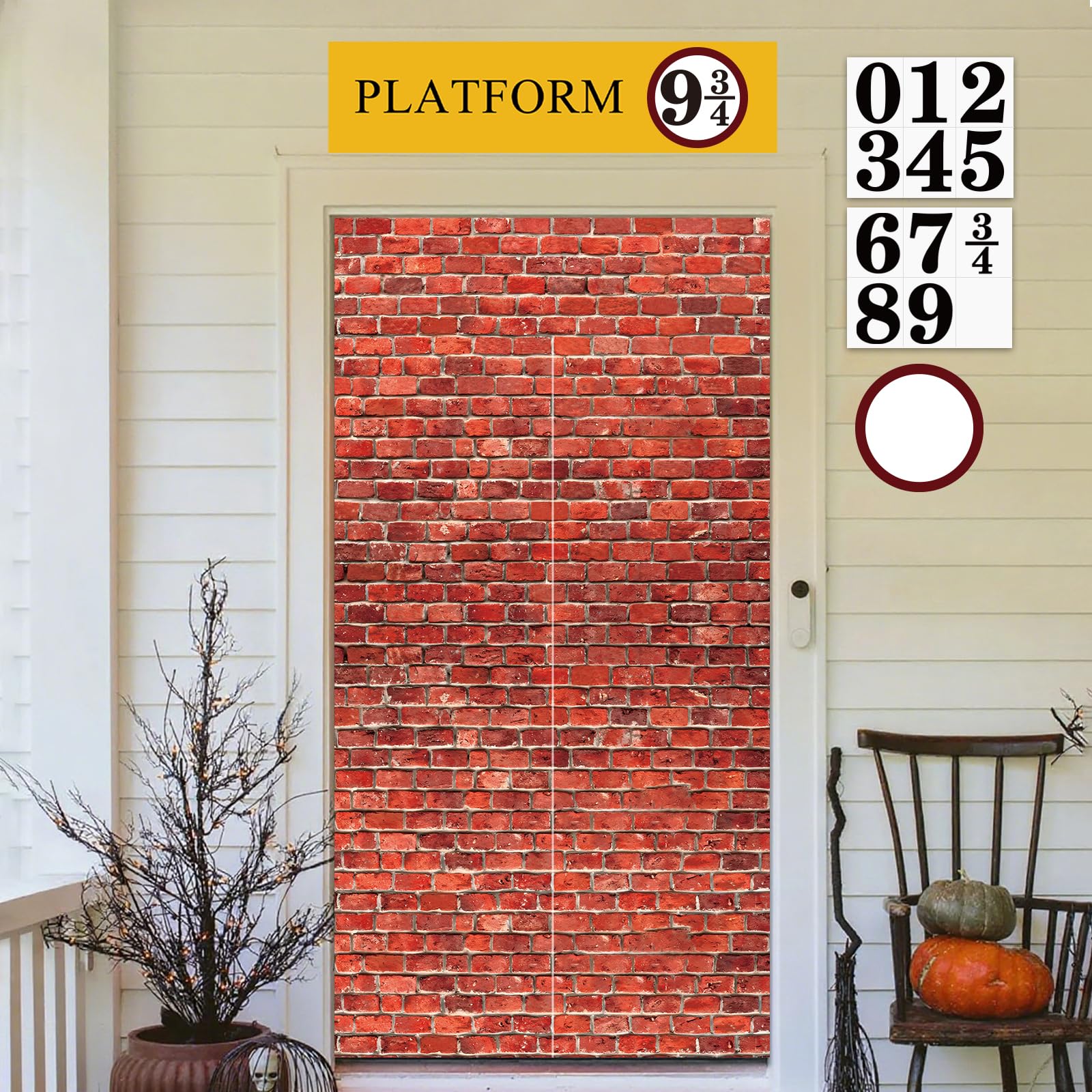 Red Brick Wall Backdrop Wall Decorations Halloween Christmas Wizard Magic Birthday Themed Party Decorations Holiday Party Supplies Outdoor Indoor