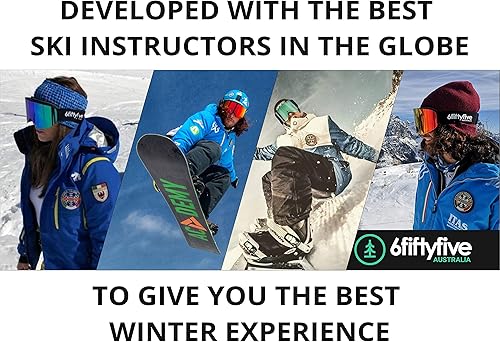 Miniatura 5 de 6fiftyfive gafas de esquí para hombre y mujer, sin montura, visión amplia, lente magnética de cambio rápido, 100% UV400, antiempañamiento, OTG