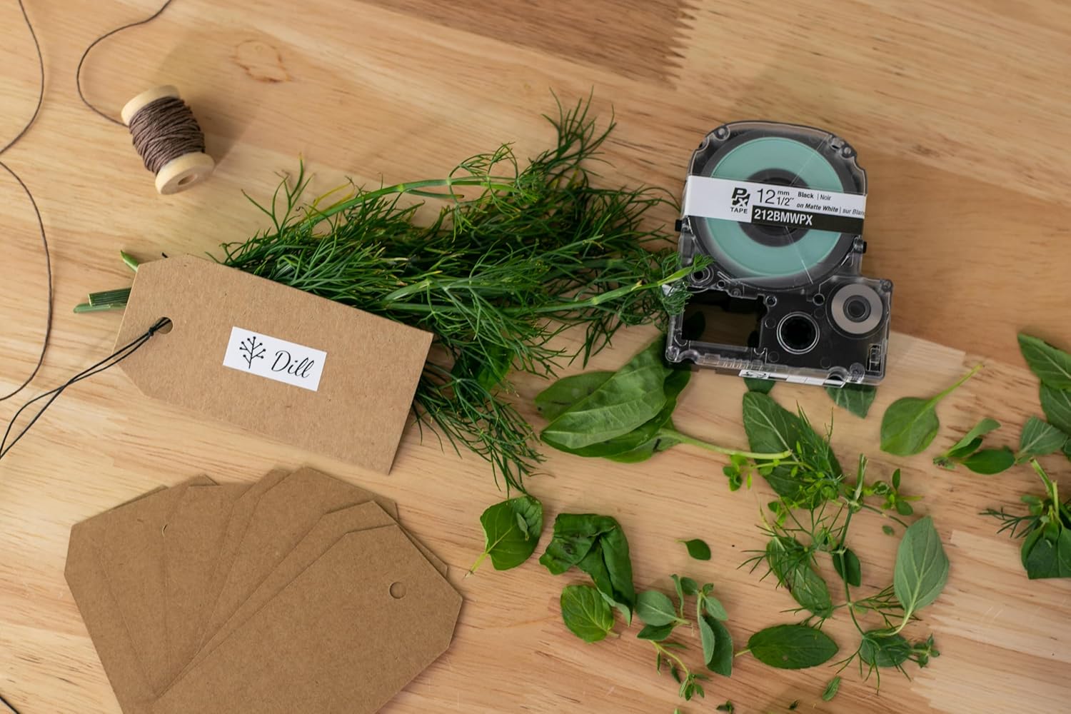 Epson LABELWORKS 212BMWPX Genuine PET (Polyester) Tape Cartridge - Black on Matte White Designer Craft Label Maker Tape - 1/2" (12MM) Wide, 26' - Image 8