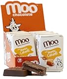 Moo Chocolates All Natural Milk Chocolate Mini Bars with Honey Caramel 0.7 oz, 14 ct (Pack of 1) | 70 Calorie Snacks for On-the-Go, Lunchboxes, Office