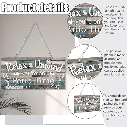 Vista 36 de Hotop Letrero de metal para patio al aire libre, decoración para patio trasero, porche, arte de pared, balcón, glorieta, accesorios para decoración