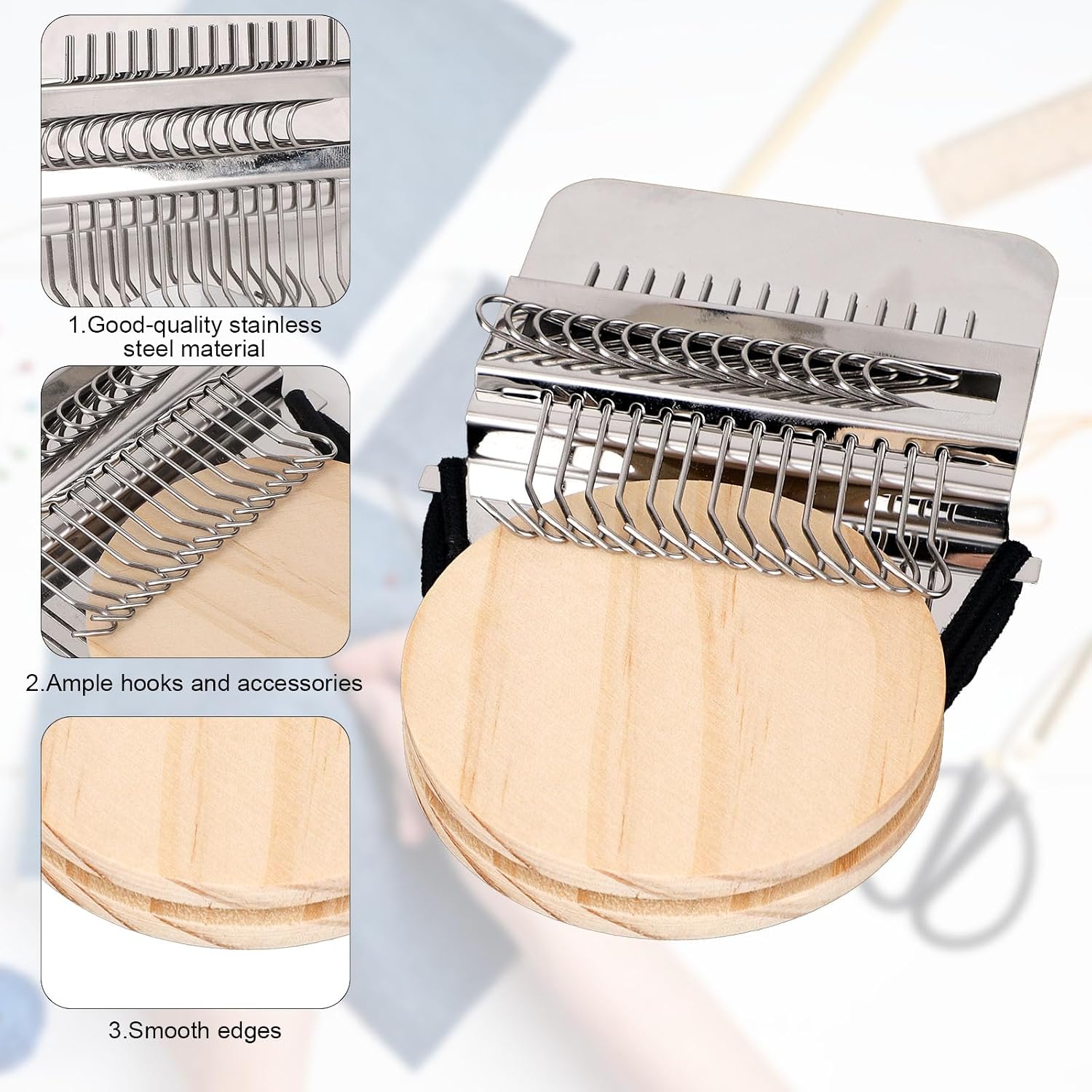 Fukaisu Small Loom Speedweve Type Weave Tool Kit, Mini Patch Darning Weaving Loom Kit Portable Sewing Craft Accessories Supplies for Mending Socks Jeans Clothes and More