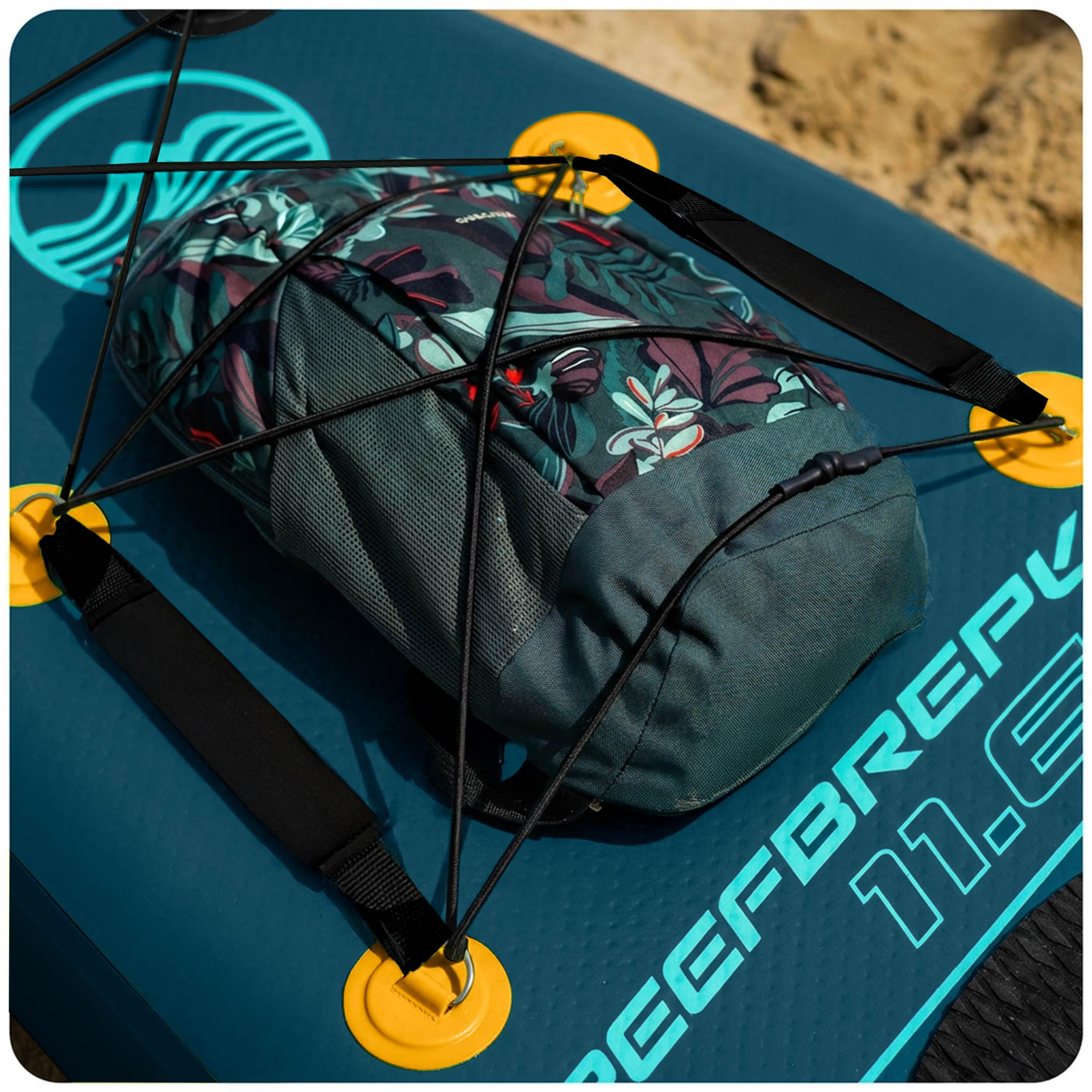 Neo-Sport Stand Up Paddling Board Reefbreak 11.6 - Allround SUP Board Set für Touren und Freizeit - 350 x 81 x 15 cm - bis 150 kg - mit Paddel, Pumpe, Leash und Rucksack