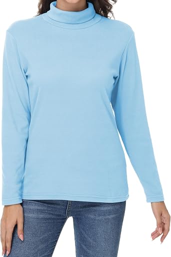 Womens Turtleneck Sweaters Long Sleeve Pullover Sweaters Mock Neck Knitted T-Shirt Basic Slim Fit Tee Tops