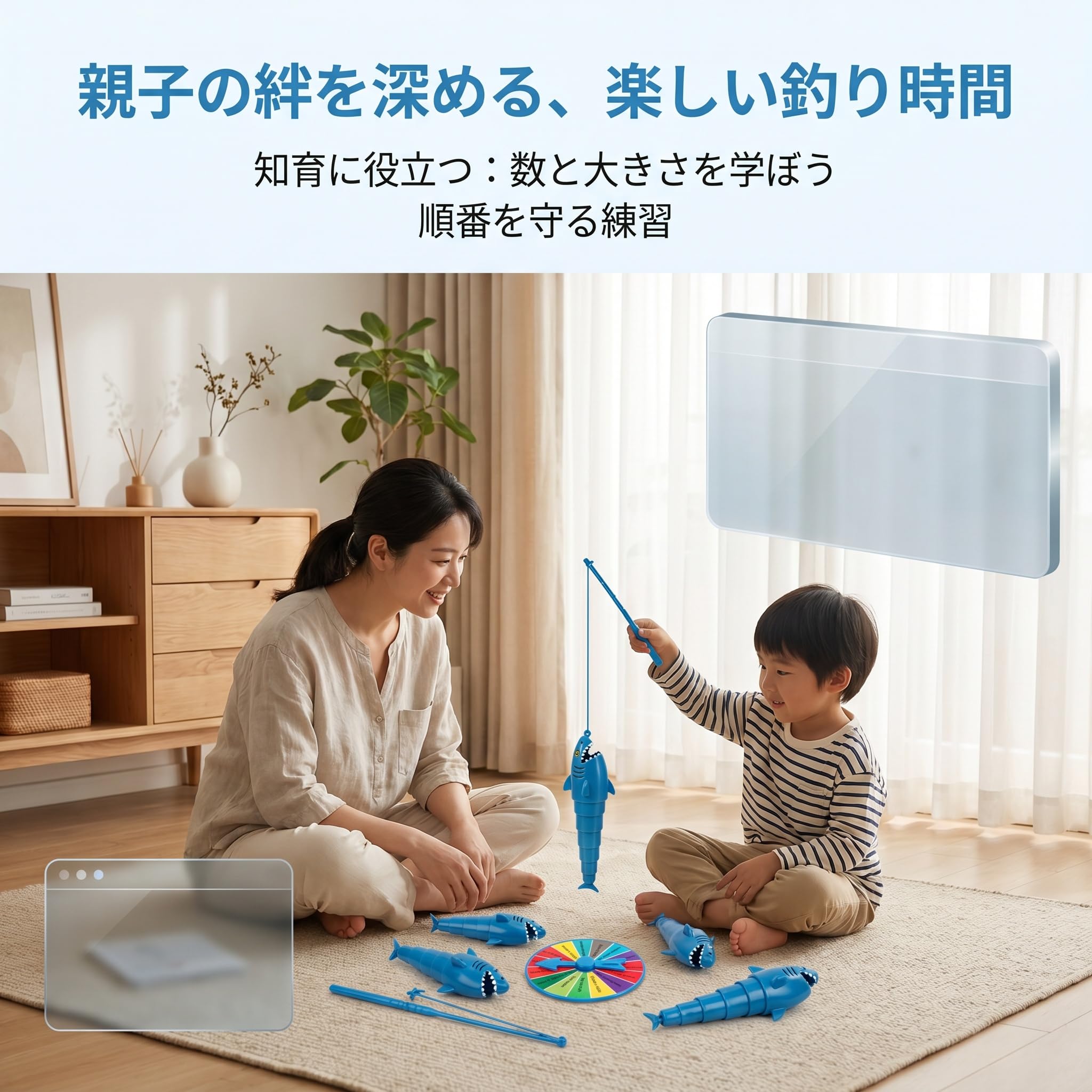 Amazon.co.jp: Benboo 【魚6匹・釣り竿2本付き 】伸縮式魚のおもちゃ
