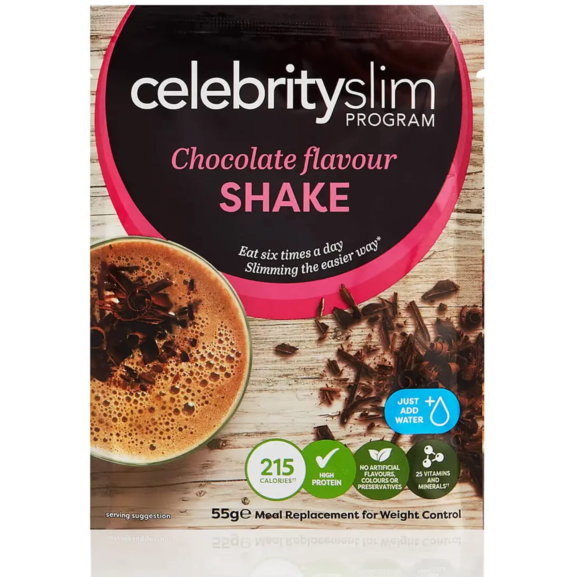 Celebrity Slim Chocolate Flavour Shake | Weight Loss & Control Protein Powder Shakes | 7 Meal Replacement Single Serve Sachets | Healthy Diet, Fat Burner Drinks For Men & Women | Vegetarian Friendly