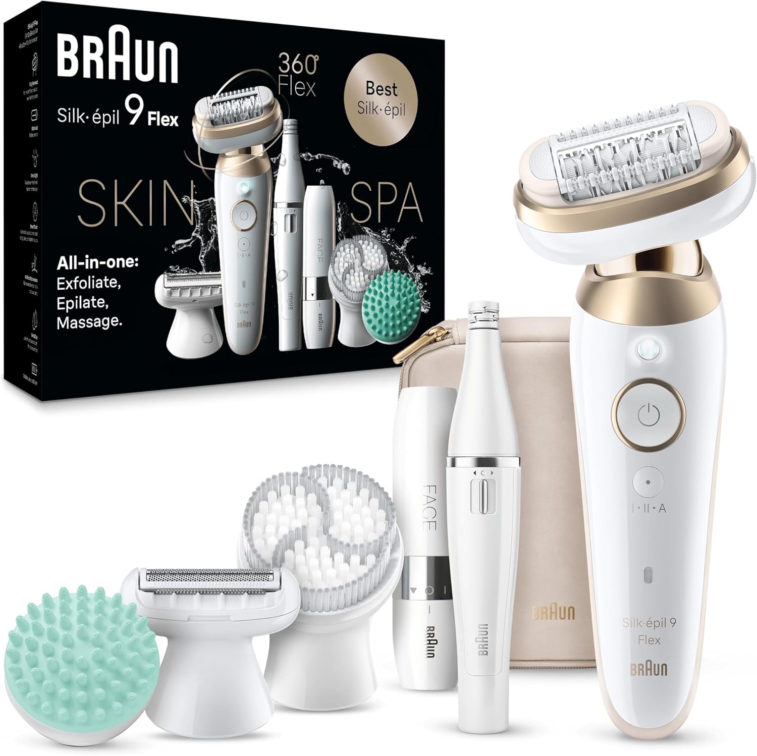 Braun Silk-épil 9 Flex SkinSpa, Depiladora Eléctrica Para Una Eliminación Del Vello Fácil, 9-681 3D, Blanca/Dorada - ¿Vale la pena?