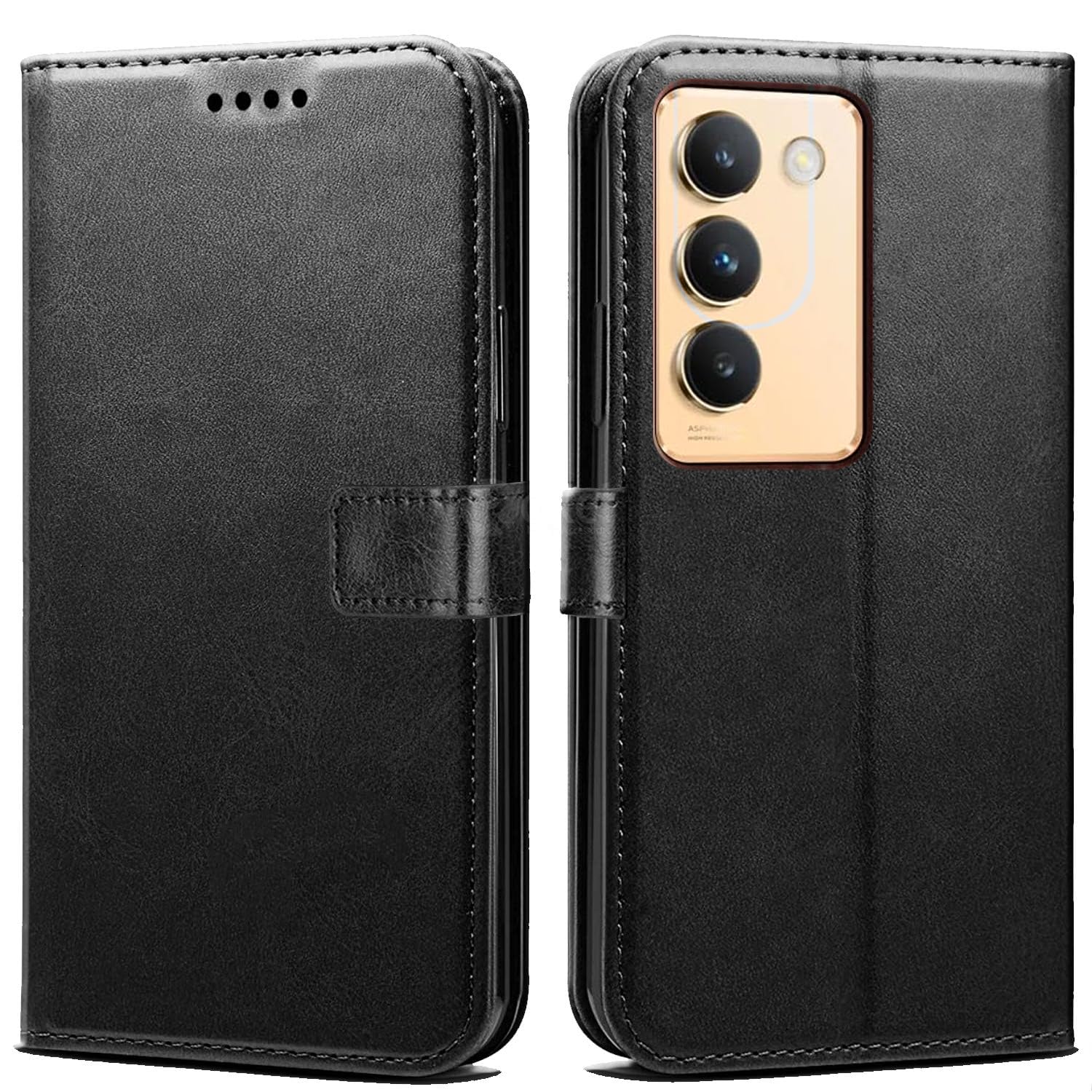 Flip Case for vivo T3 5G | Card Slots, Magnetic Closure, Black-image-35