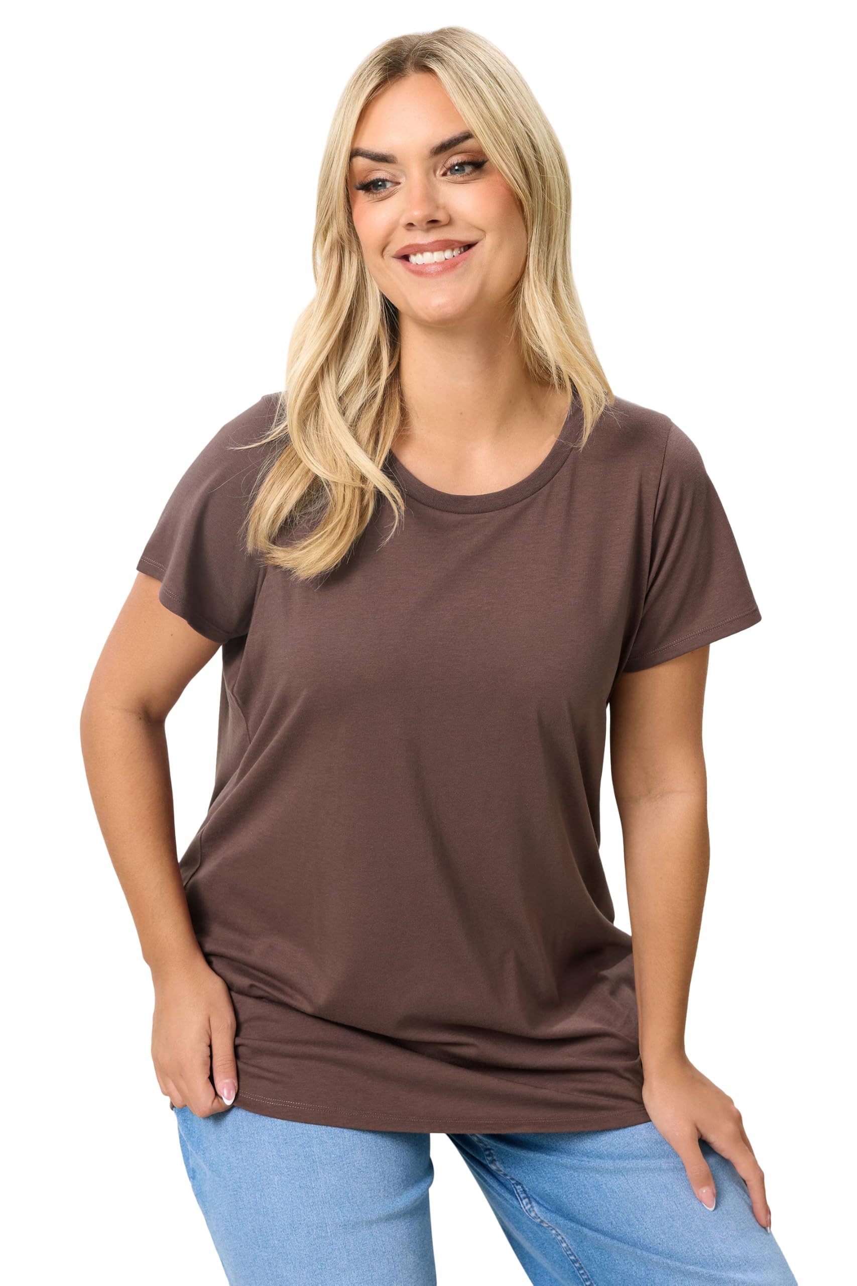 Yours Women's Chocolate Curve Brown Core T-Shirt - Plus Size Curve