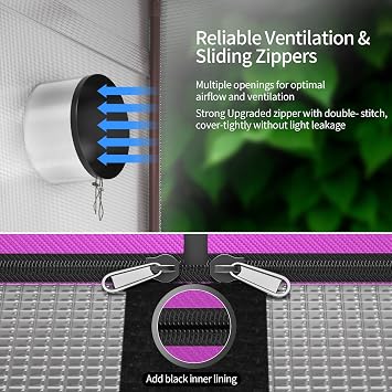 ATOUR Small Grow Tent, 24x16x24'' High Reflective Mylar 1680D Hydroponic Grow Tents, Waterproof Grow Tent with Double Cleart Observation Door and Floor Tray, for Indoor Plant Growing