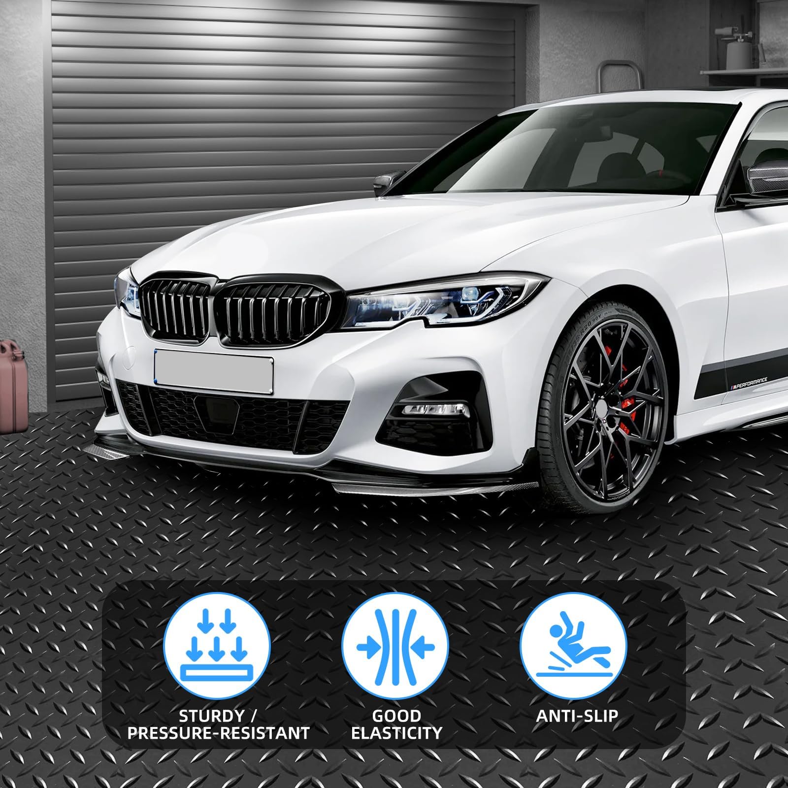 NZQXJXZ Suelo Goma Antideslizante, Alfombra de Suelo Resistente de 650x41cm, Rollo de PVC para Piso de Garaje, Piso para Remolque de RV, Tapete de Estacionamiento Resistente al Agua y a Las Manchas