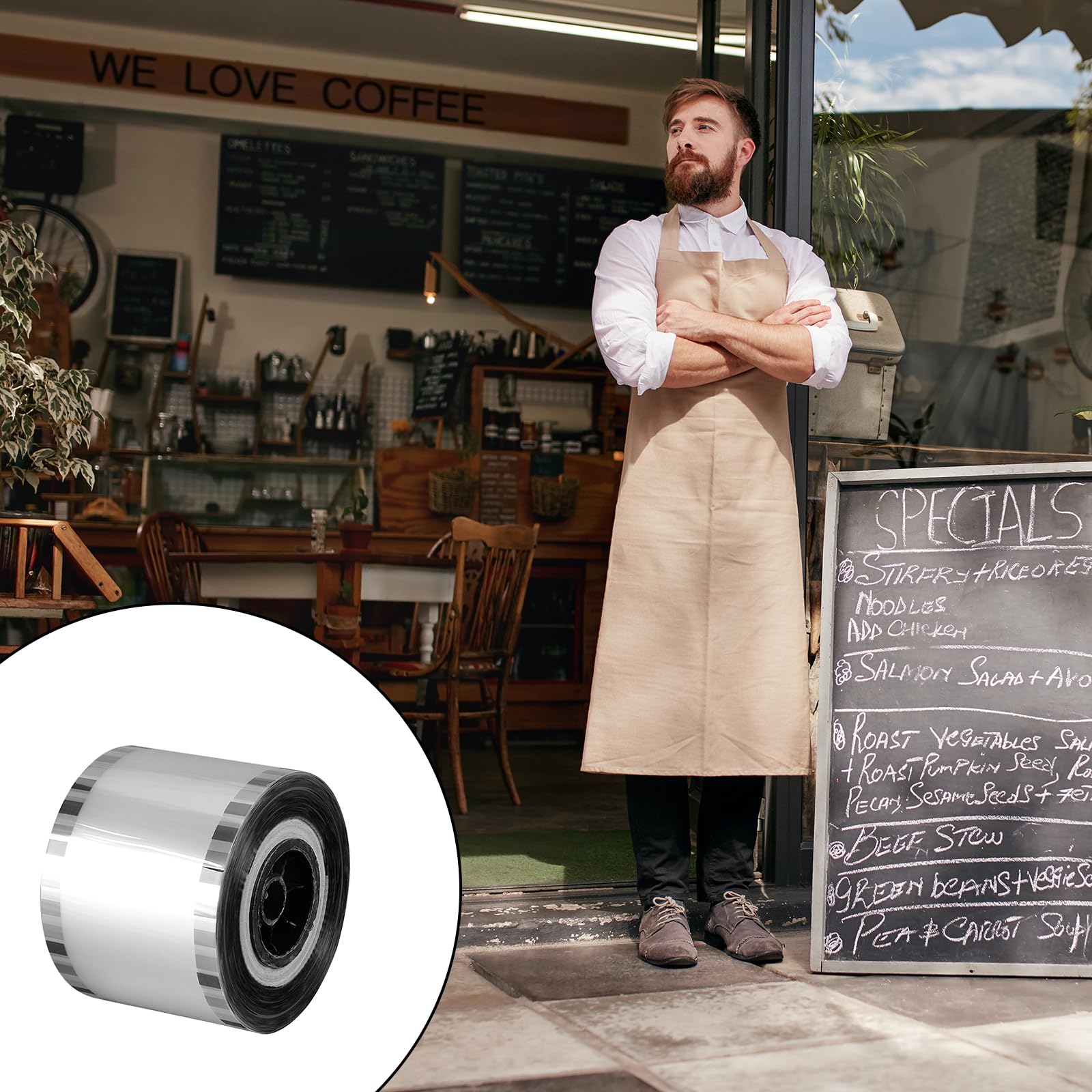 Film D'étanchéIté Pour Gobelets, 3000 Pièces Film D'étanchéIté Jetable de 4 mm D'épaisseur Pour Restaurants de Restauration Rapide, Salons de Thé Au Lait, Magasins de Desserts Et Cantines