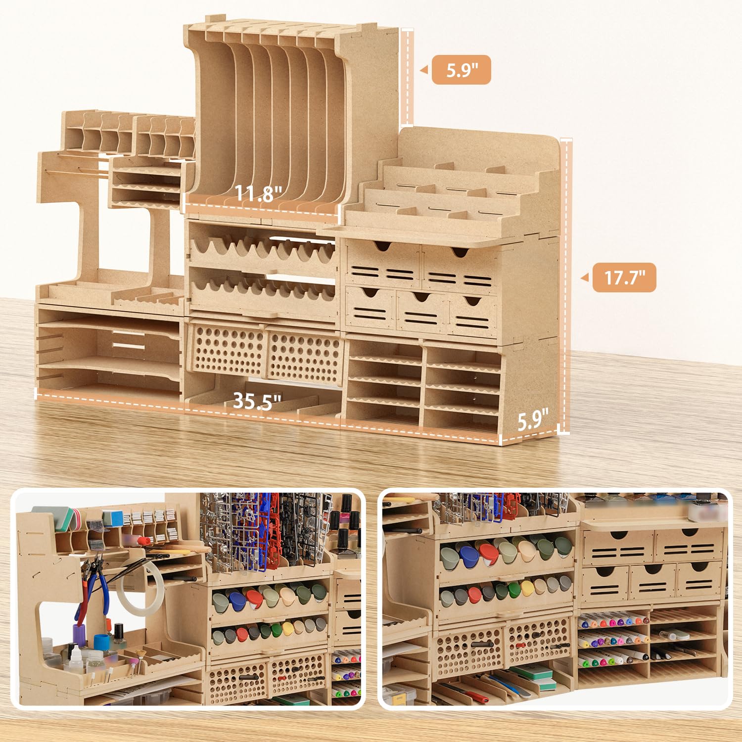 Estante de madera para organizar herramientas de modelismo,para almacenar materiales de artesanía, apto para herramientas de modelismo Tamiya Gundam, GK10