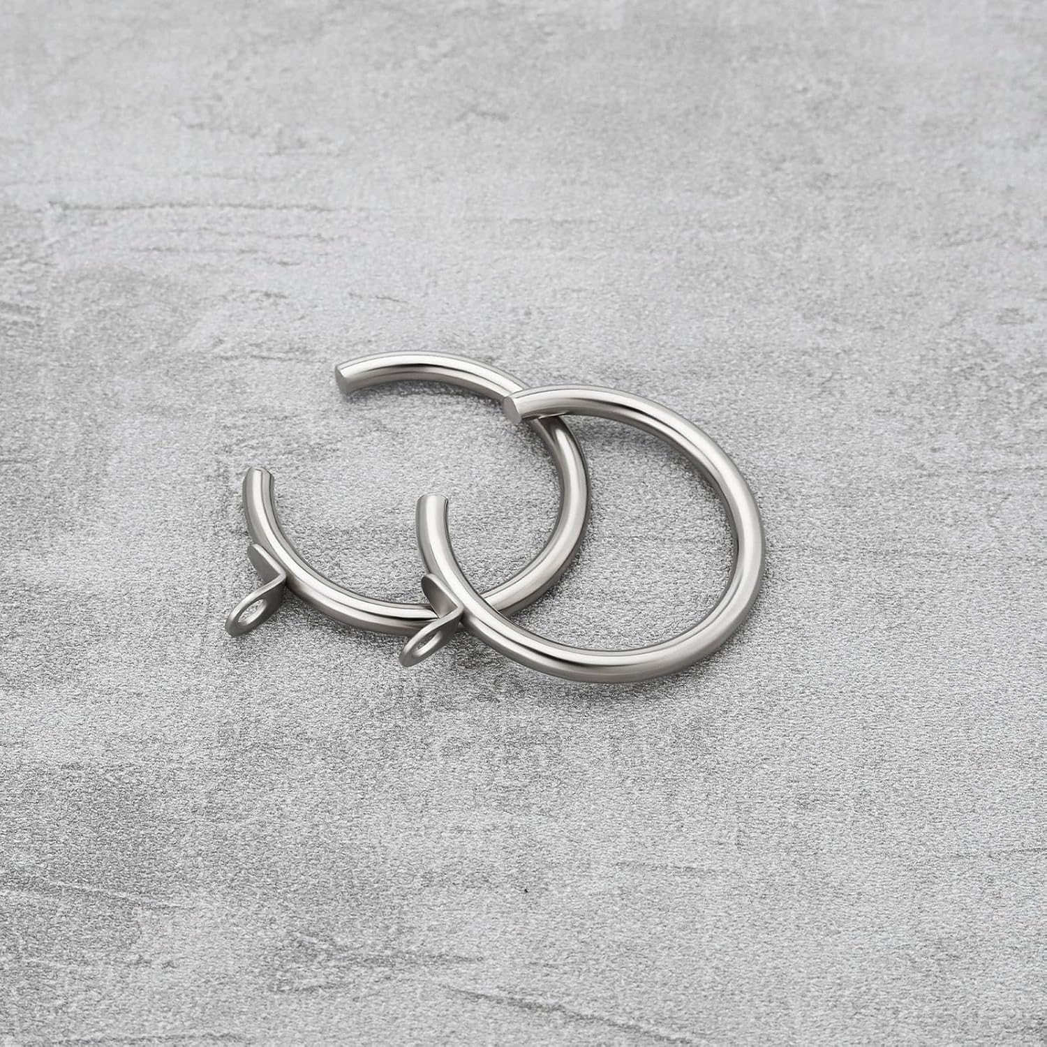 The Lord of the Tools 20Pcs Silver Metal Passing Curtain Pole Rings Curtain C Type Ring for Bay Window Curtain Poles Chrome with Fixed Eye Sliding Eyelet, HP869_M