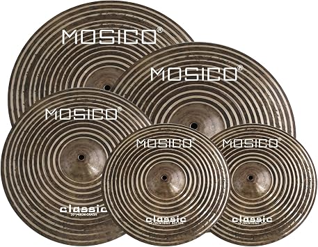 Bronze Alloy Cymbal Pack Classic Series Hand Hammered Cymbal 14"Hihats 16"Crash 18"Crash 20"Ride Plus Free Cymbal Bag 5 Pieces Cymbals for Drum Set