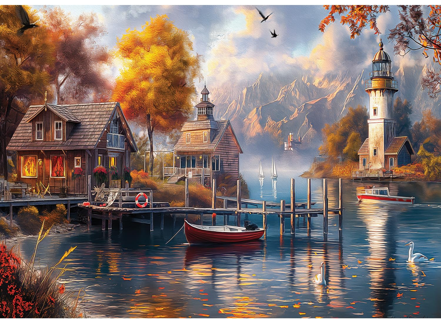 Amazon.com: Anatolian Puzzle - Autumn at The Lake, 1500 Piece